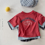 2026 Summer New Children Short Sleeve T Shirts Cotton Boys Letter Print Casual Tee Baby Girls O-neck Loose Tops Kids Clothes