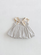 2026 Summer New Girls Preppy Style Striped Vest Dress Cotton Baby Girl Sailor Collar Sleeveless Dress Infant Toddler Clothes