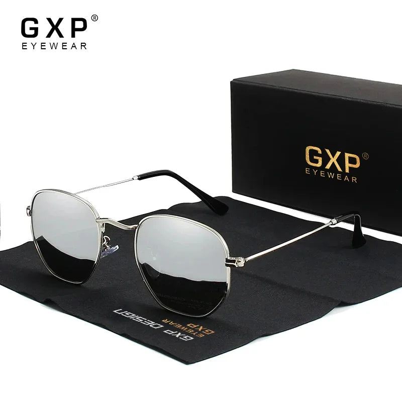 GXP Fashion Anti-glare Sunglasses Men Polygon Retro Sunscreen Glasses Leisure Glasses Outdoor Polarized Driving Eyewear UV400