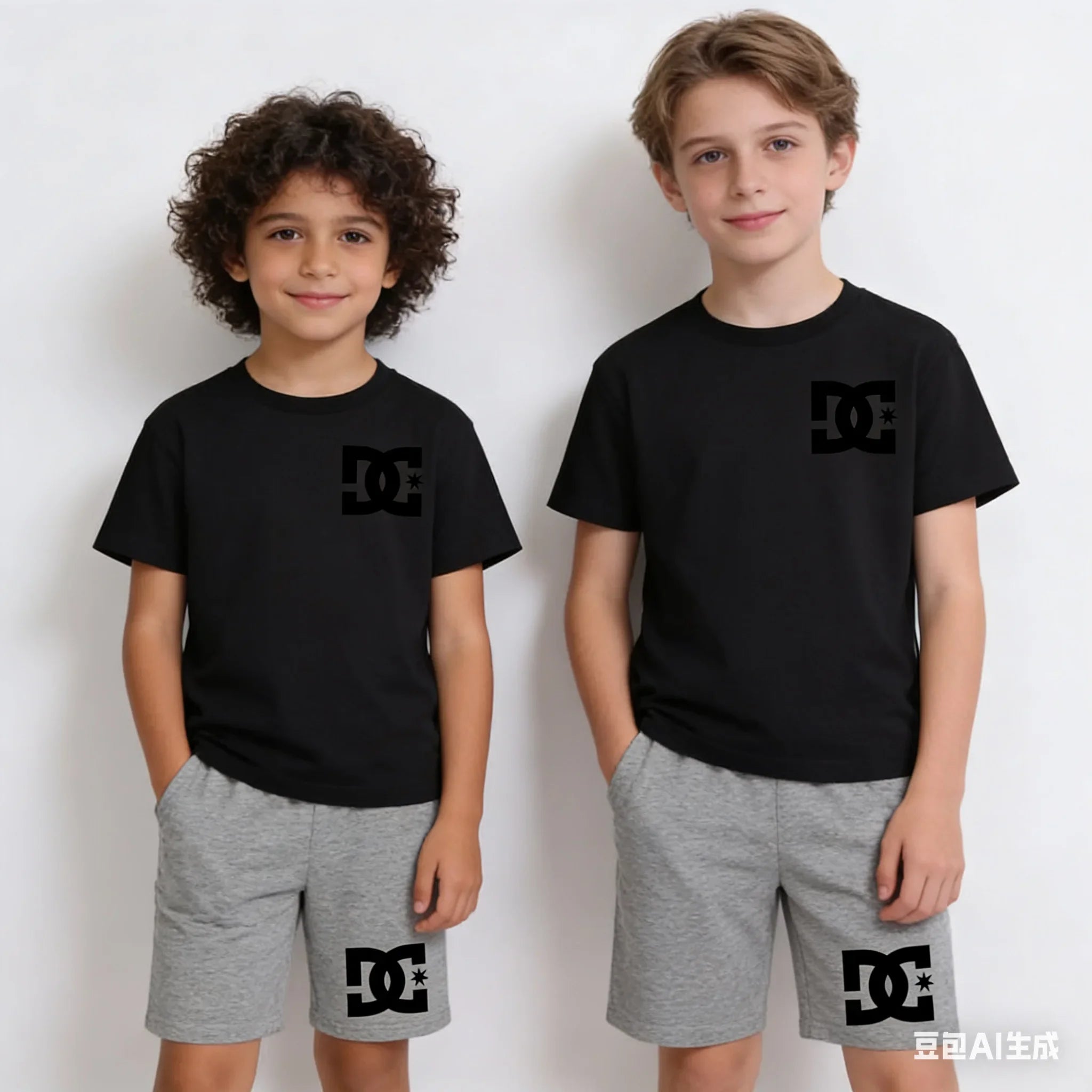 2-13Y Kids Spring & Autumn Casual Cartoon & Letter Print 2-Piece Set Hoodie & Jogging Pants Tracksuit Outfits for Boys & Girls