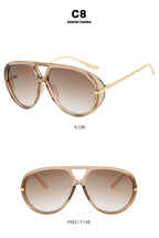 Vintage Retro Metal Double Bridges Round Sunglasses Women Brand Fashion Punk Gradient Shades Trending Sun Glasses Eyewear UV400
