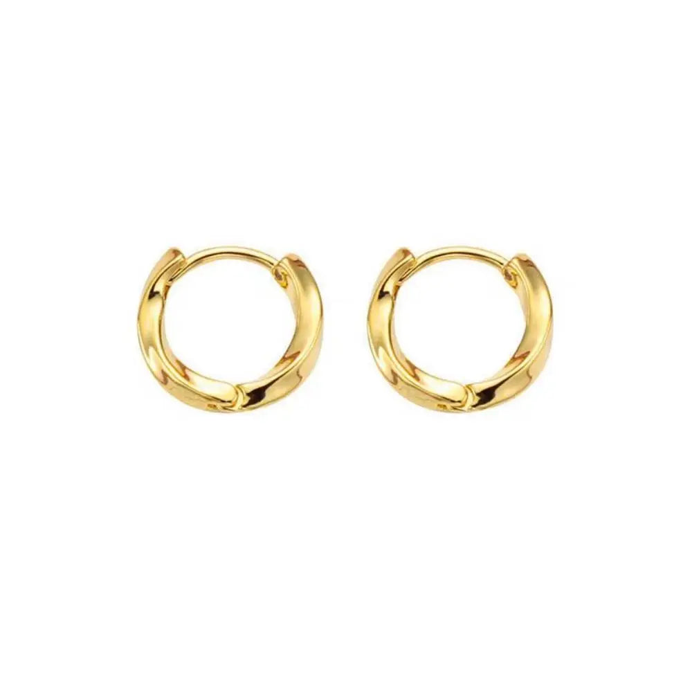 New Hot Sell Trendy Plated Gold Color Circle Earrings for Women Ear Hoop Earring Classic Jewelry