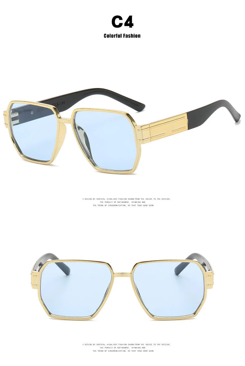 New Fashion Square Oversized Sunglasses Women Big Frame Colorful Sun Glasses Female Oculos Unisex Black Shades Gafas De Sol