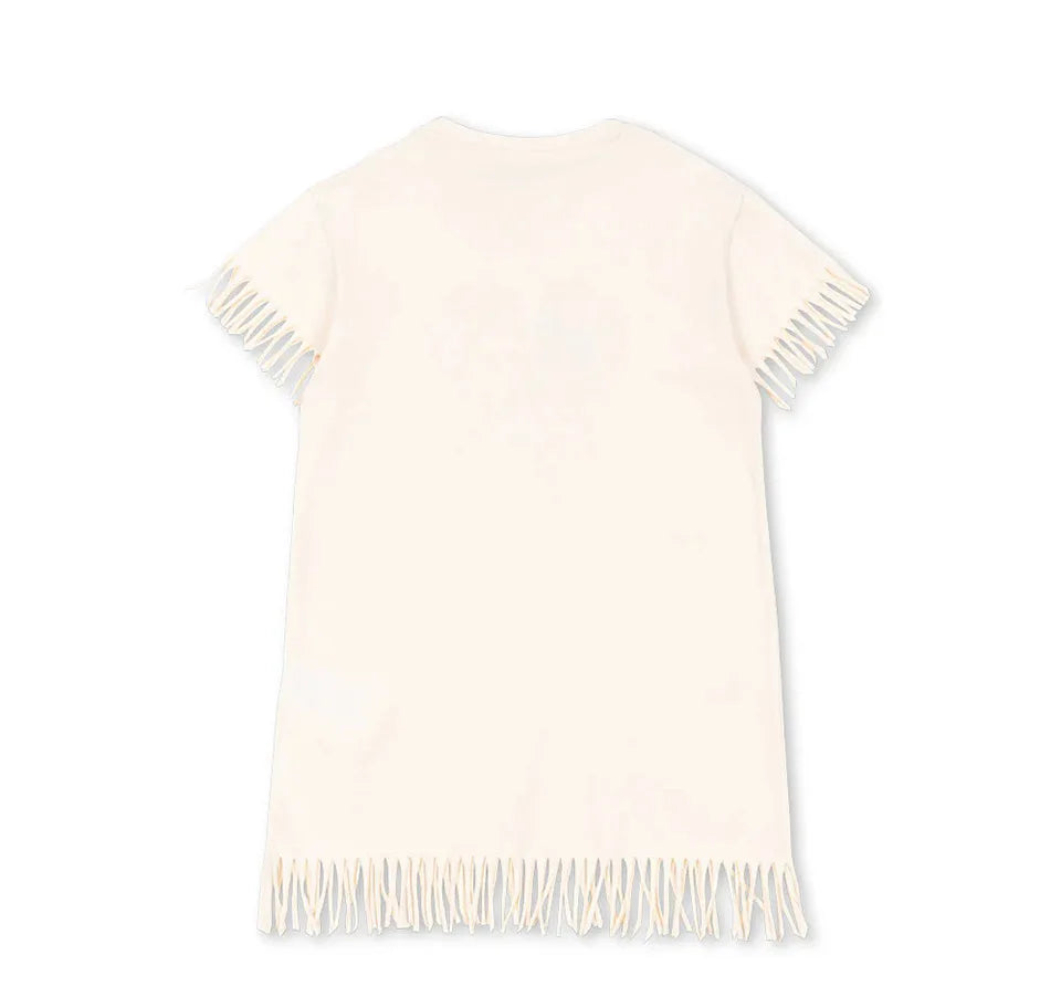 2025 KS Brand Summer Baby Girls Tassel Dresses T Shirts + Shorts Suits Sets Kids Clothes Girls Cotton Cherry Tank Dress Top 1-9Y