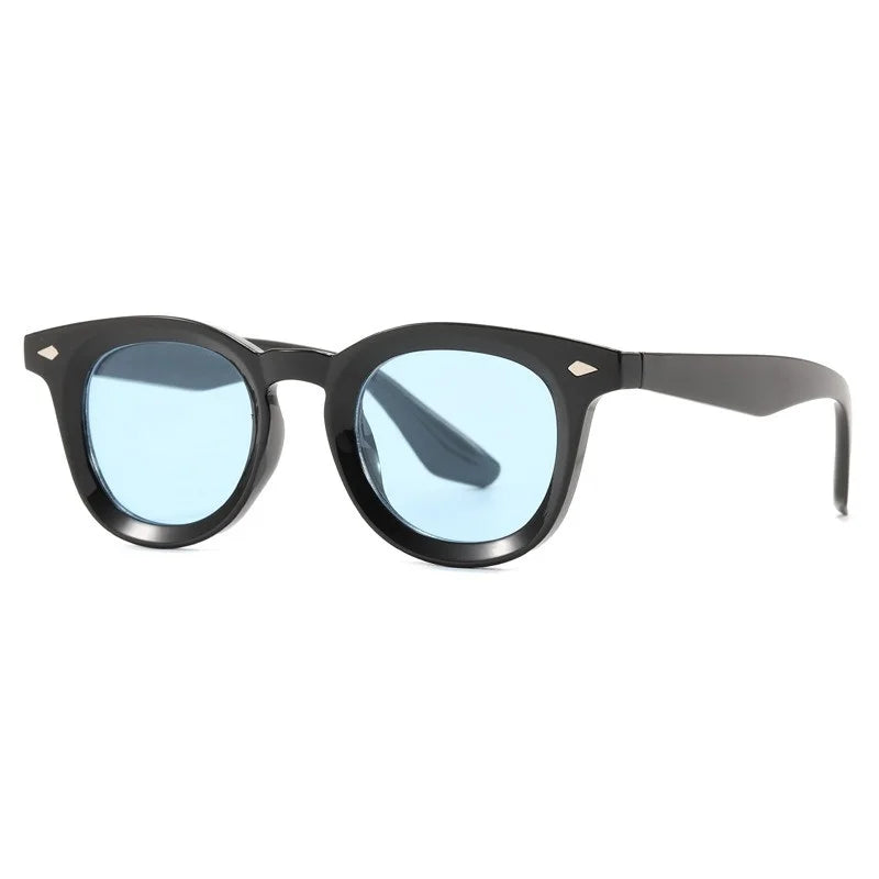 Vintage Punk Square Sunglasses Women Brand Fashion Concave Sun Glasses Men Shades UV400 Olive Green Leopard Rivets Eyewear