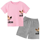 Leisure Letter 2pcs Kids Summer O-neck Short Sleeve T-shirts+Pants Suits 3-13 Years Boys Girls Casual Outfits Children Clothes