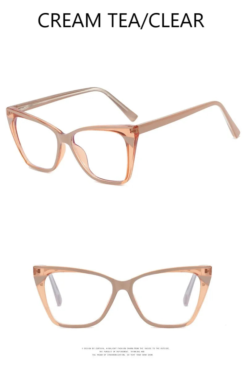 Fashion TR90 Retro Cat Eye Anti-blue Light Glasses Frame Women New Ultra-light Frame Glasses