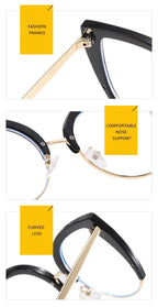 Quality Cat Eye Half Frame Oversized Frame Glasses Anti-blue Light 2023 New Glasses Frame Ins Retro Trend Fashion Glasses 2023