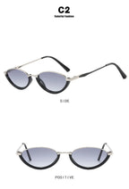 Vintage Half Frame Cat Eye Sunglasses Women Fashion Metal Glasses Punk Trendy Sun Glasses Female Shades for Famale Eyewear Uv400