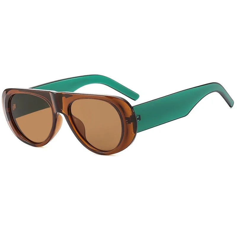 Retro Large Sunglasses for Women Fashionable Wide Legs New Large Frame Sunglasses Gradient Color Personalized Glasses Goggles