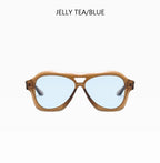 Retro Double Beam Large Frame Sunglasses for Women New Retro Fashion Brand Square Sun Glasses Eyeglasses Men Lentes De Sol Mujer