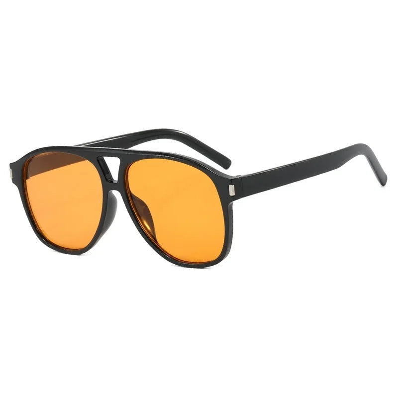 Vintage Double Beams Oversized Sunglasses Women Retro Brand Big Frame Rivet Sun Glasses Female Square Glasses Oculos De Sol