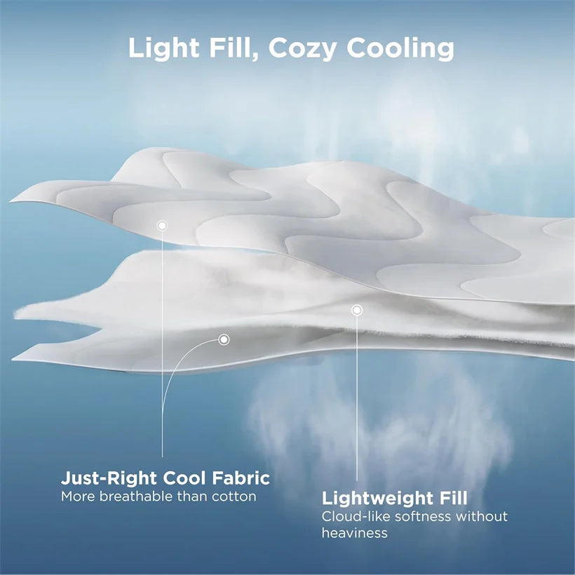 Super Soft Air Condition Comforter for Summer Solid Color Cooling Blanket for Hot Sleepers Lightweight and Smooth Cold Quilt