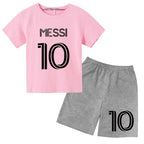 3-12Y Kids Summer Casual Letter Print 2-Piece Set Soft T-Shirt & Pants Suits for Boys & Girls