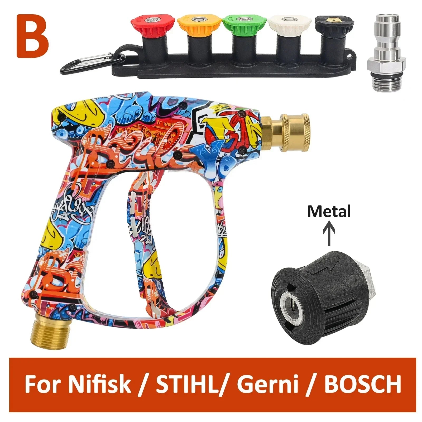 Graffiti Design High-Pressure Foam Gun Set - Multi-Brand Fit