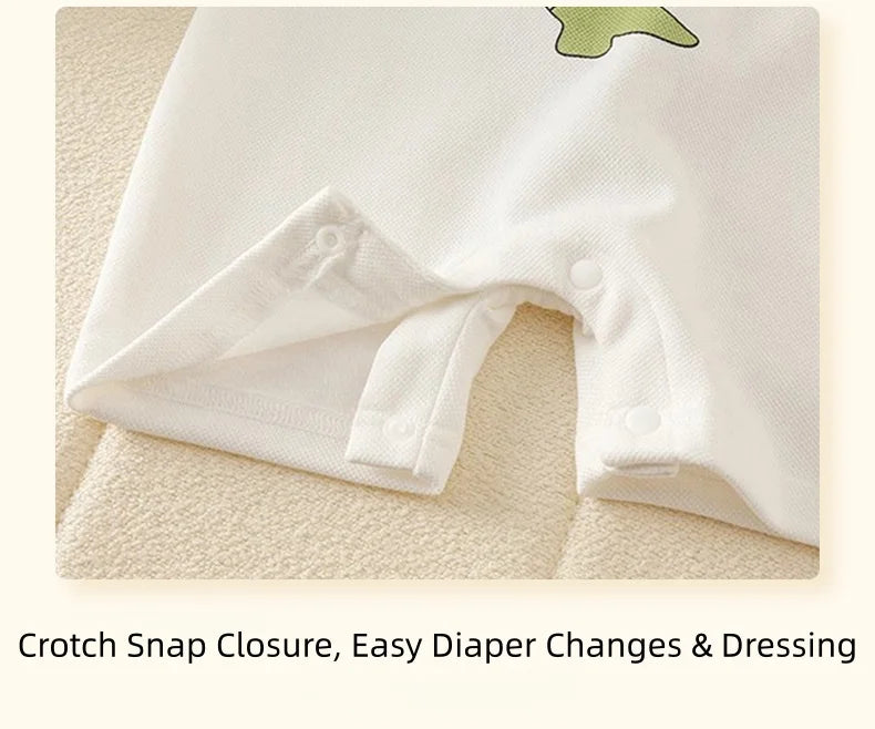 Infant Baby Summer Polo Collar Jumpsuit Sporty Dinosaur Breathable Mesh Romper Newborn One Pieces Cotton Baby Clothes