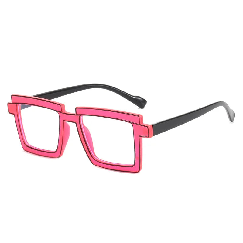 Retro Personality Rectangular Glasses Frame Woman Man Brand Designer Fashion Square Eyeglasses TR90 Eyewear with Pouch & Cloth