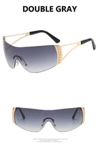 Cyberpunk Y2K Sunglasses Women Fashion Rimless One Piece Sun Glasses Men Vintage Shades 2000S Accessories 90S Gradient Glasses