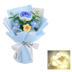 New Cotton Crochet Flower Bouquet Woven With Lamp Knitted Flower Artificial Handmade Artificial Flowers Graduation Gifts