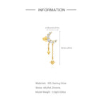 AIDE Star Moon Chain Tassel  925 Sterling Silver Shiny For Woman Piercing Earring Fashion Dainty Luxury Style fine jewelry