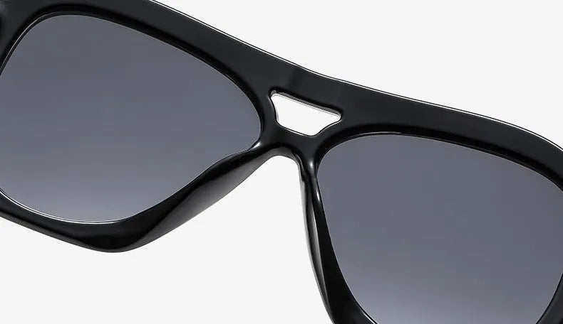 Retro Double Beam Large Frame Sunglasses for Women New Retro Fashion Brand Square Sun Glasses Eyeglasses Men Lentes De Sol Mujer