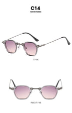 Retro Square Sunglasses Men Small Frame Sun Glasses Women New Fashion Polygonal Metal Eyeglasses Shadow UV400