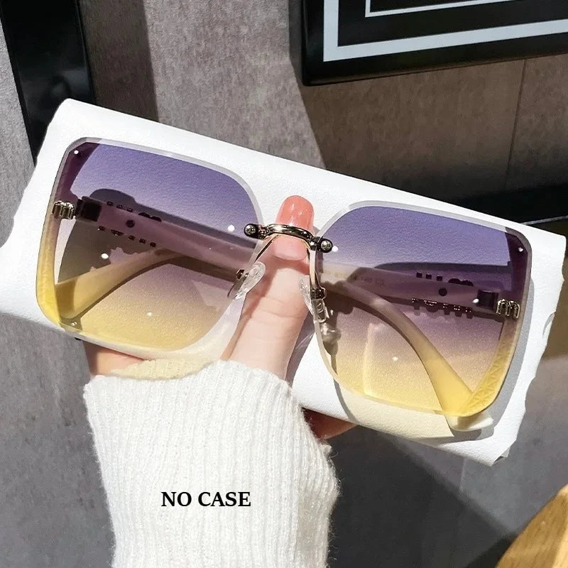 2026 Unisex Large-Frame Fashion Glasses, Trendy Square Sunglasses, Trendy Beach Eyewear, Retro Design for Daily Wear, Photography, Travel, Beach, All Seasons