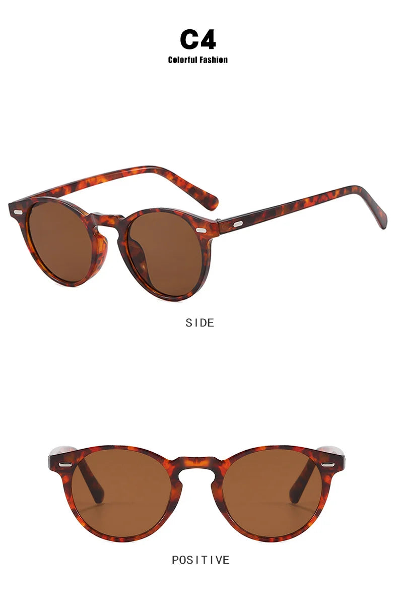 Vintage Punk Round Vintage Sunglasses Women Retro Luxury Designer Sun Glasses for Female Oculos De Sol Shades UV400