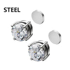 1/3 Pair Crystal Strong Magnetic Ear Stud Clip Earrings for Men and Women Punk Round Zircon Magnet Earrings Non Piercing Jewelry
