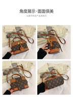 Brand Designer Women's Printed Box Bag Handbags Ladies Retro Patchwork Handbags Wild Portable Shoulder Corssbody Cosmetic Bag