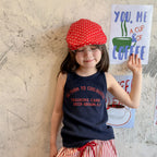 2026 Summer New Children Sleeveless T Shirts Cotton Boys Girls Letter Print Vest Toddler Fashion Casual Tops Kids Clothes