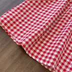 Humor Bear Girl Casual Dress 2026 New Fashion Strawberry Crochet Collar Plaid Flying Sleeve Dress Cute Outfits Girls Vestidos
