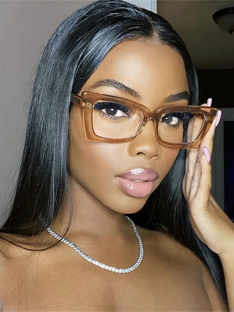 Fashion Square Eyeglasses Frames for Women Men Anti Blue Light Rectangle Glasses Frame Optical Computer Cat Eye Eyewear