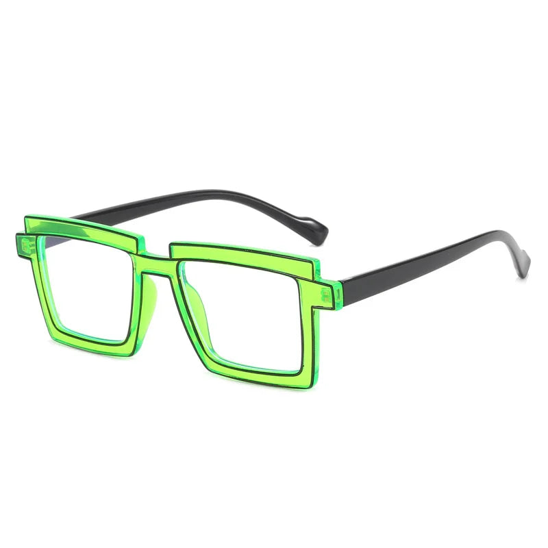 Retro Personality Rectangular Glasses Frame Woman Man Brand Designer Fashion Square Eyeglasses TR90 Eyewear with Pouch & Cloth
