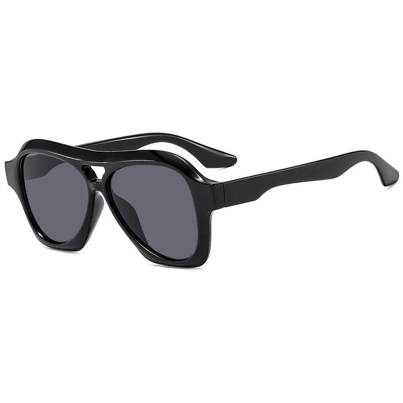 Retro Double Beam Large Frame Sunglasses for Women New Retro Fashion Brand Square Sun Glasses Eyeglasses Men Lentes De Sol Mujer