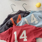 2026 Summer New Children Short Sleeve T Shirts Cotton Boys Letter Print Casual Tee Baby Girls O-neck Loose Tops Kids Clothes