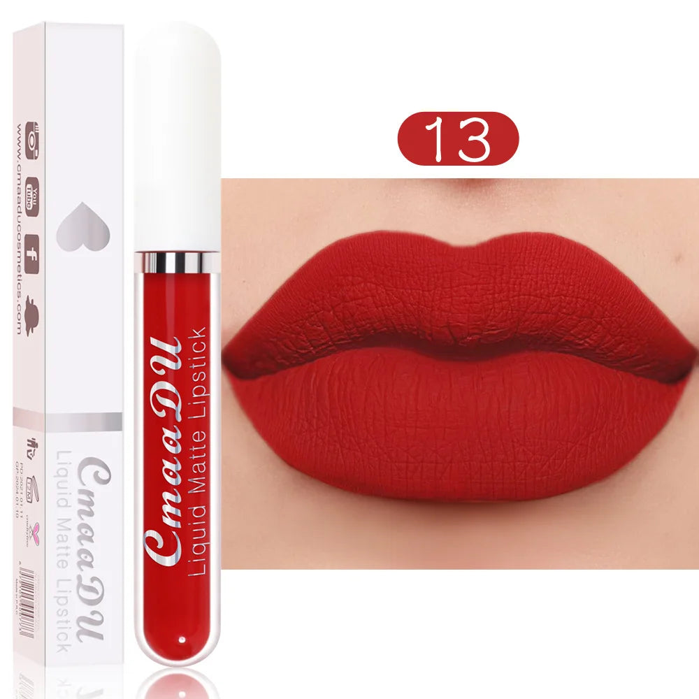 18 Colors Single Velvet Matte Liquid Lipstick Waterproof Non-Stick Waterproof Smudge-Proof Long-Lasting Mist Lip Gloss