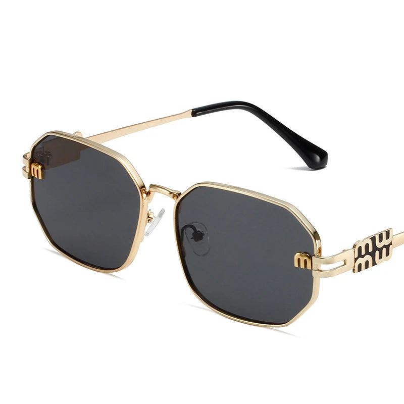 High Quality Rectangle Sunglasses Fashion Brand Designer Vintage Glasses Metal Frame Eyewear UV400 Gafas De Sol Mujer 308393