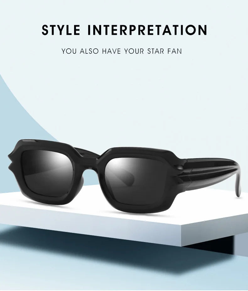 Punk Square Sunglasses 2022 New Ripple Funny Sunglasses Bump Cyberpunk Sunglasses Trendy Hip Hop Glasses UV400
