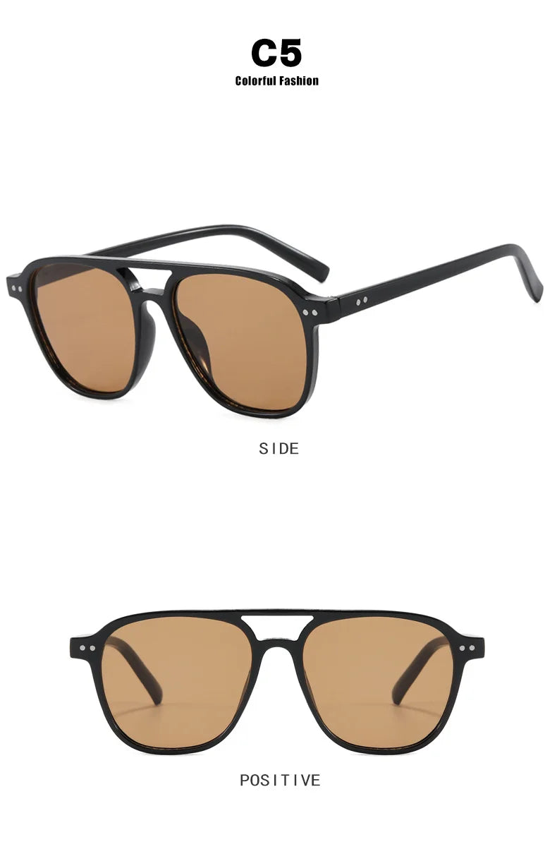 Vintage Big Square Sunglasses Women Men Brand Designer Unisex Sun Glasses Black Frame Shades Male Female Eyewear UV400