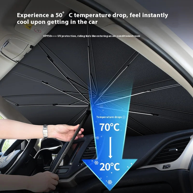 For JETOUR T2 Shanhai T2 Traveller 2024 2025 2026 Car Windshield Sunshade Retractable Umbrella Front Heat Insulation Accessories