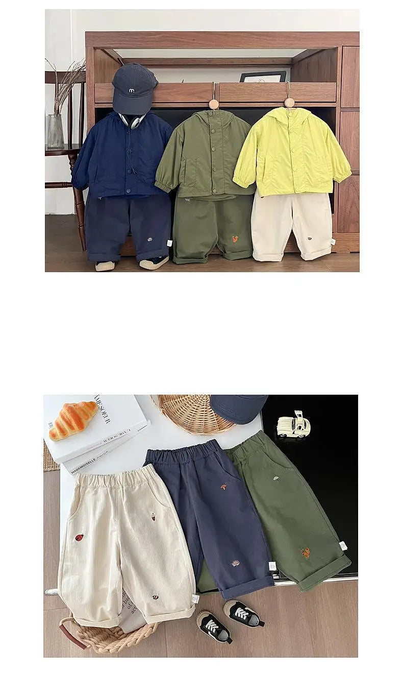 2026 Autumn New Baby Casual Pants Cartoon Embroidery Fashion Boys Versatile Trousers Infant Girl Loose Pants Children Clothes