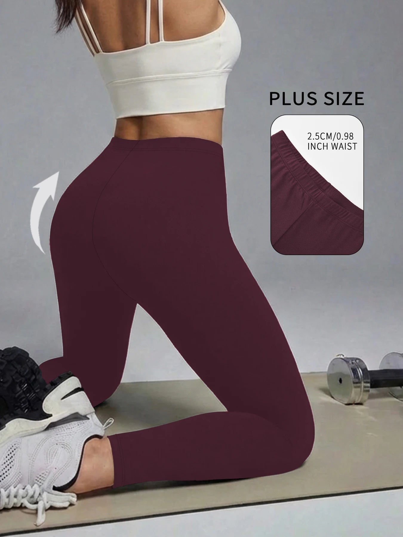 Plus size Women's Low Rise Workout Leggings - Super Soft High Elastic Tights for Yoga Running Training Daily Life