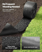 Recycled Rubber Mulch Mat Roll 4 Pack, 120x4.5 in Weed Barrier Garden Edging with Stakes, Durable Landscaping Border