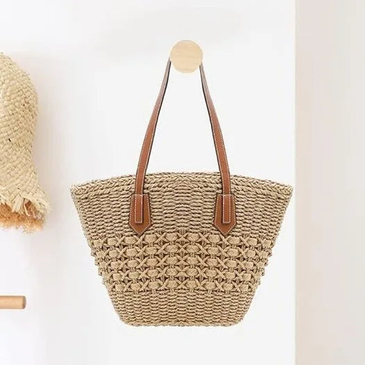 Large Capacity  Women's Shoulder Bag Basket Straw Bag For Women Summer Beach Vacation Handbag Tote Bag Travel Beach Bag