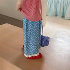 2026 Summer New Girls Lace Wide Leg Pants Toddler Thin Casual Pants Baby Girl Floral Mosquito Proof Pants Cotton Kids Clothes