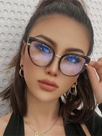 Fashion Anti Blue Light Cat Eye Glasses Frame Blue Light Blocking Eyeglasses Frame for Women Optical Eyewear Cateye Accessories