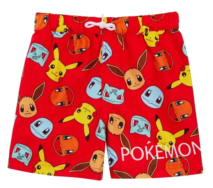 2026 Anime Pikachu Summer Swimming Shorts Suitable for Adults and Children Beach Vacation Shorts Adult Shorts Sleep Shorts