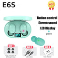 E6S TWS Wireless Bluetooth Earphones Digital Display Noise Cancelling Earbuds with Mic HiFi Stereo Sound Headset for Smartphones