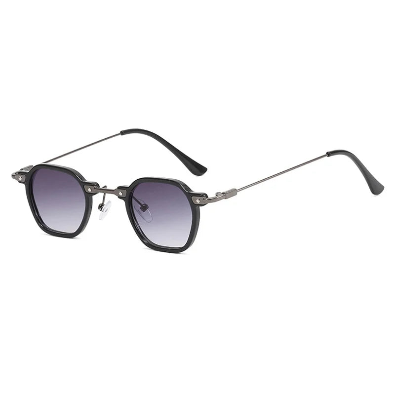 Retro Square Sunglasses Men Small Frame Sun Glasses Women New Fashion Polygonal Metal Eyeglasses Shadow UV400